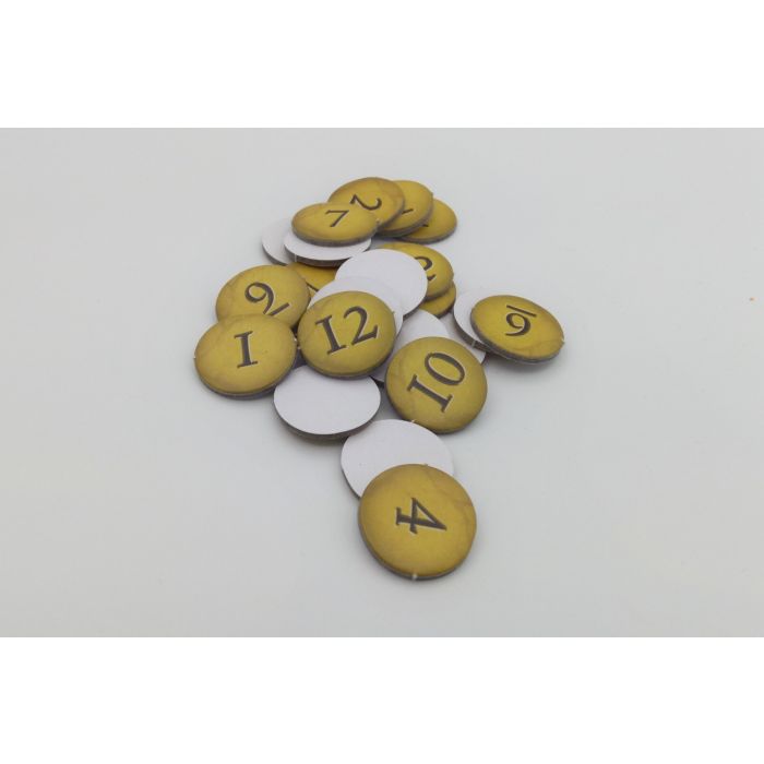 Zahlenchips (Set für Siedler Erweiterung 5-6 Spieler)