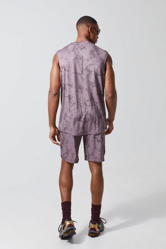 Cargo-Shorts mit Acid-Waschung und Active-Print