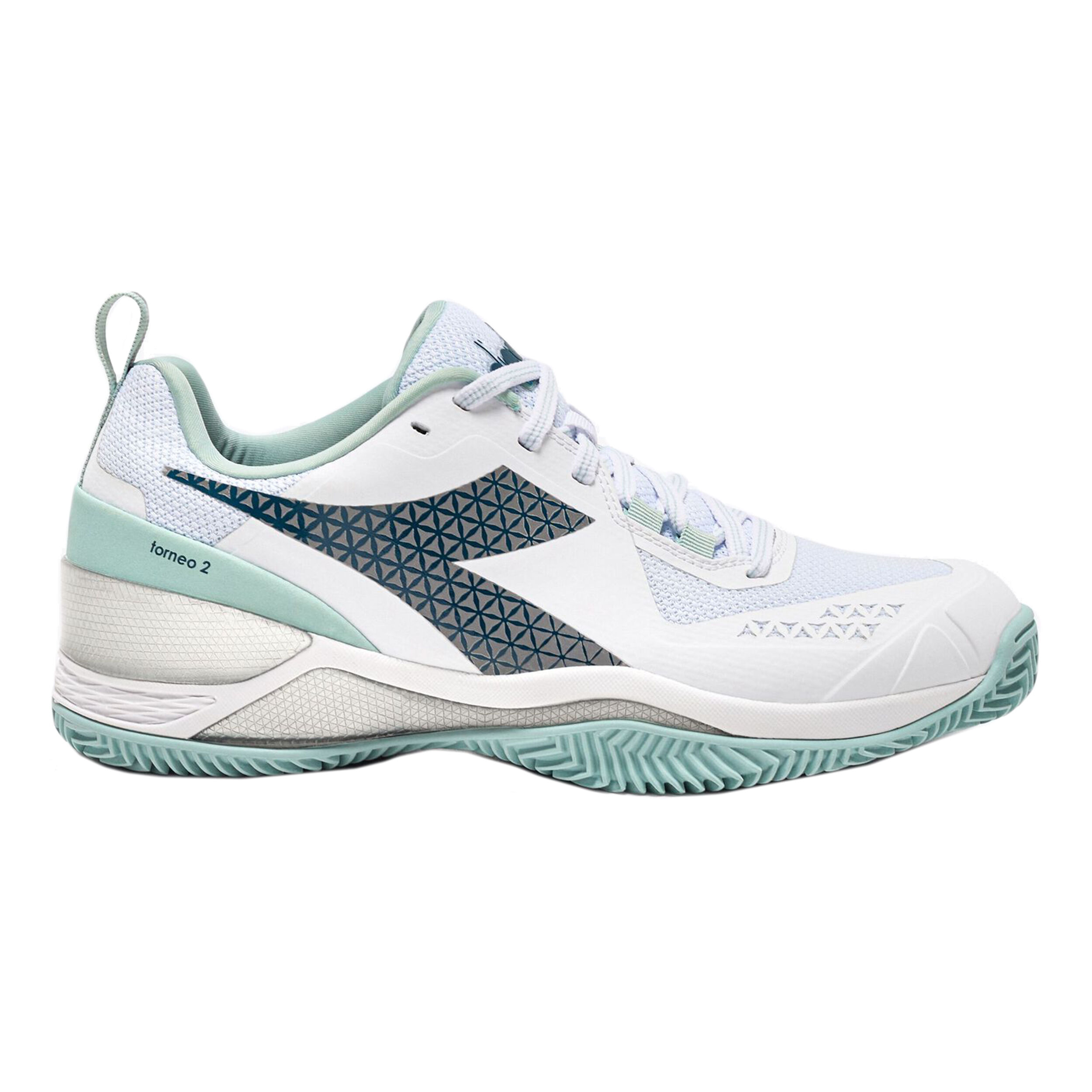Blushield Torneo 2 Sandplatzschuh Damen - Weiß, Mint