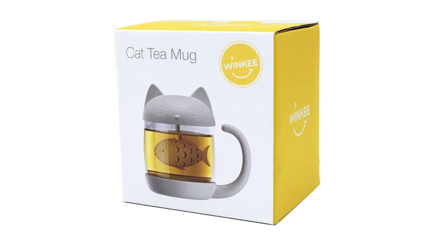 Winkee Teebecher Katze mit integriertem Tee-Ei