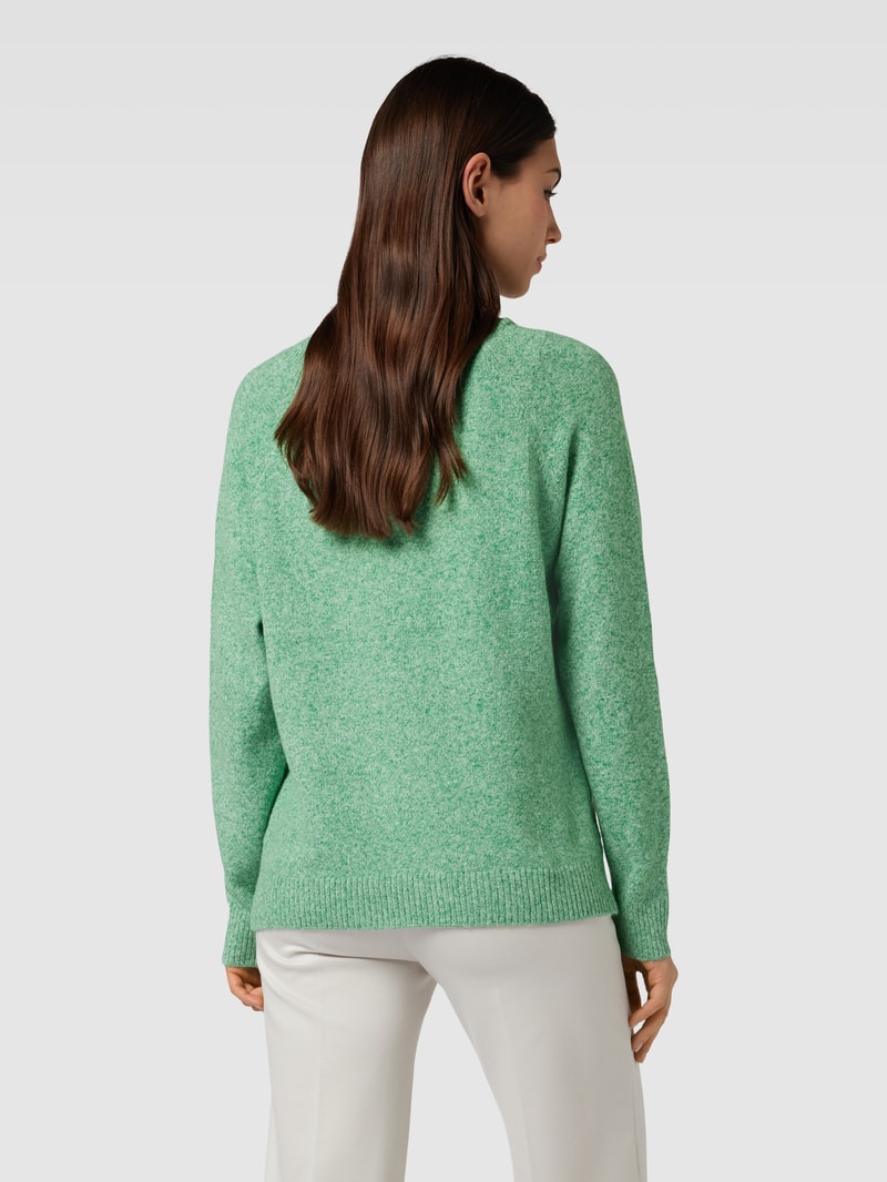 Strickpullover mit Rundhalsausschnitt Modell 'DOFFY' in apfelgrün