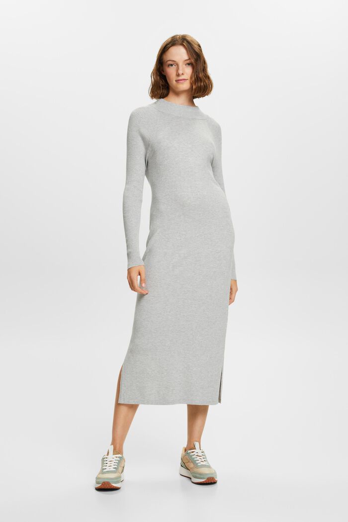 Midi-Strickkleid mit Stehkragen