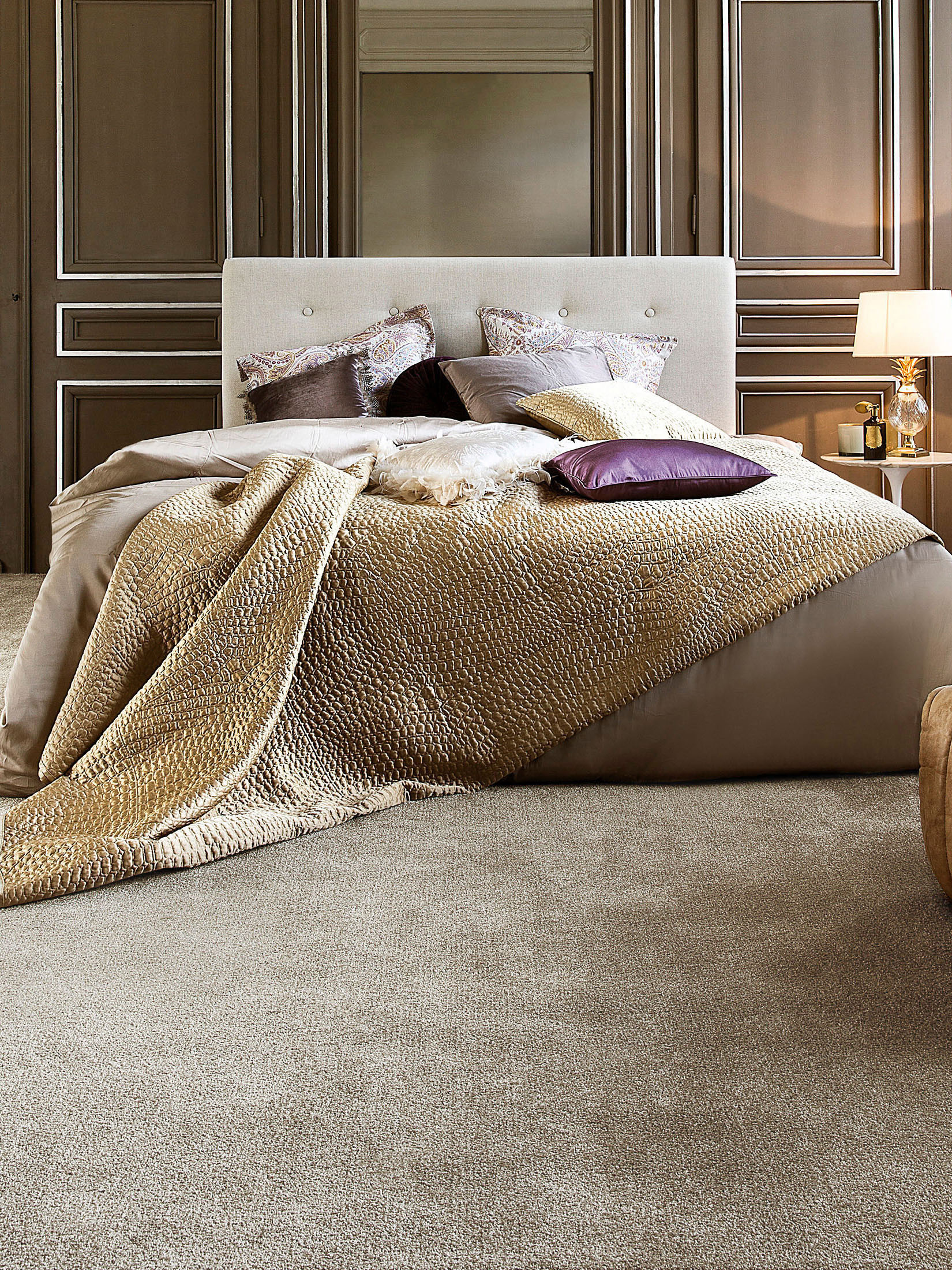 Satin Velours-Teppichboden, Caramel