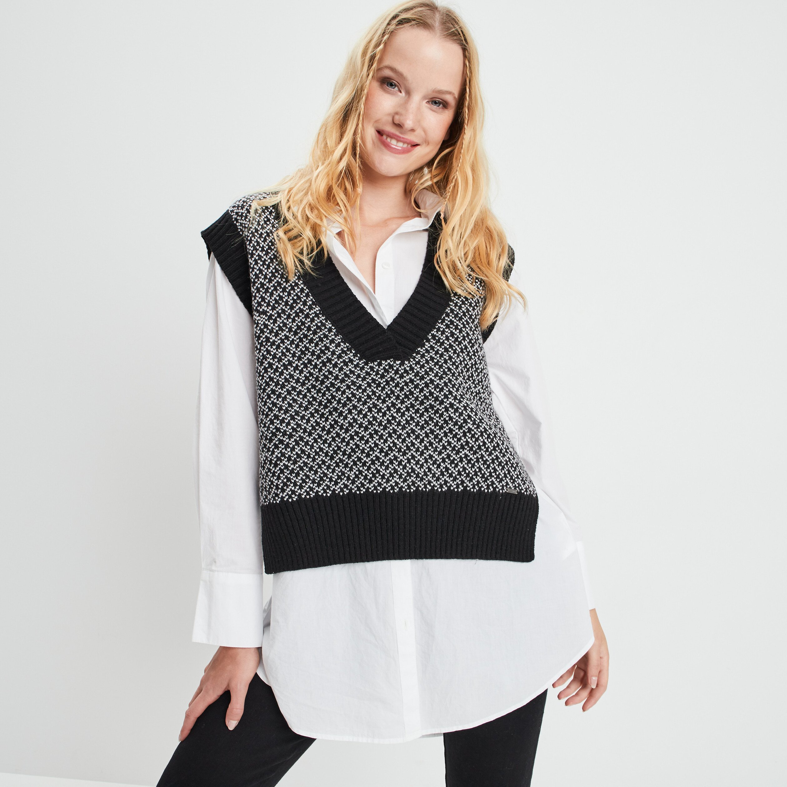 Pull sans manches noir femme | La Halle