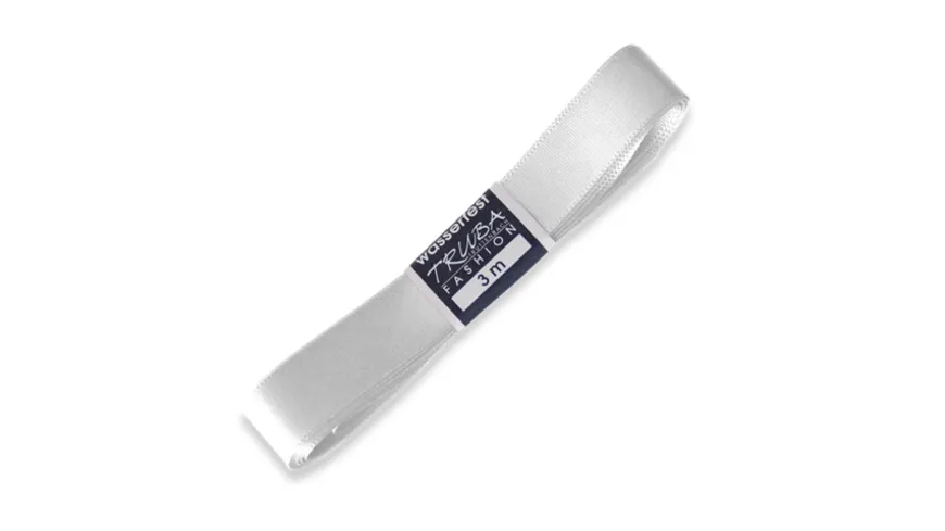 TRUBA Seidenband mit Webkante weiss 3 m