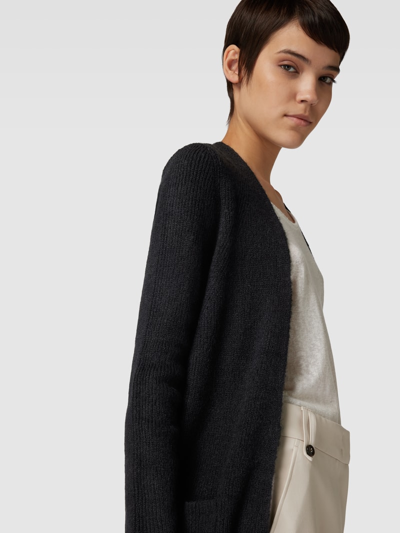 Cardigan mit Eingrifftaschen in schwarz