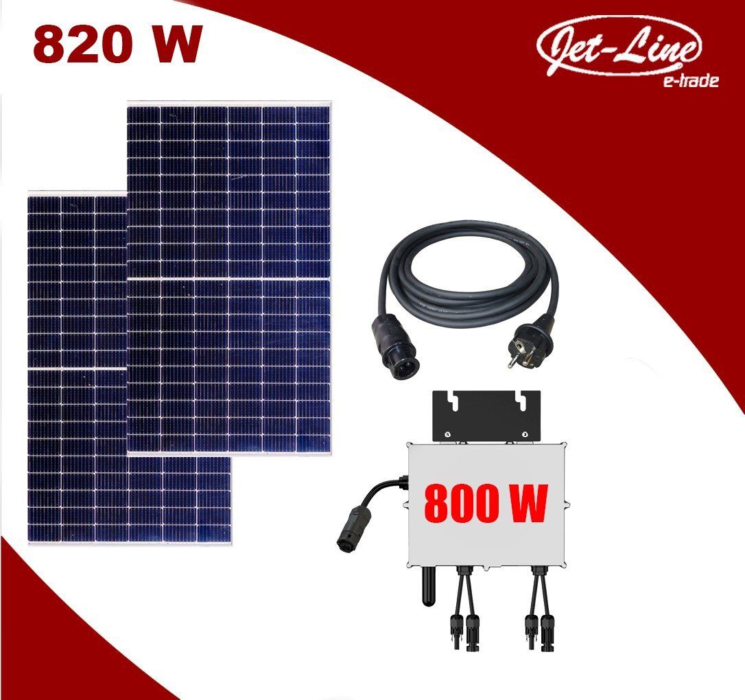 Jet-Line Solaranlage Balkonsolaranlage 820W Ja Solaranlage 800/600W Wec