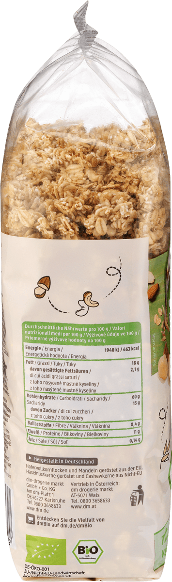 Müsli Crunchy, Nuss mit Honig verfeinert, 500 g