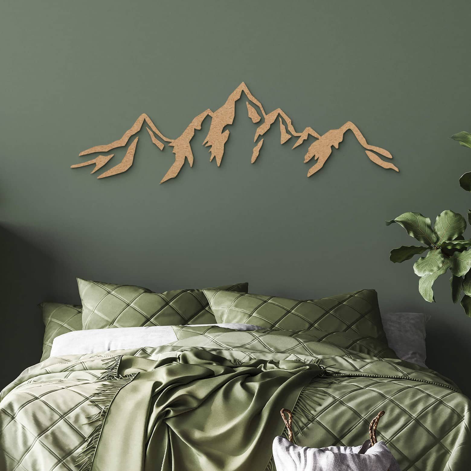 K&L Wall Art Holzbild Naturposter Gebirge Holzschild Berge Wohnzimmer Deko, (mehrteiliges Holzposter), Wandbild aus Holz