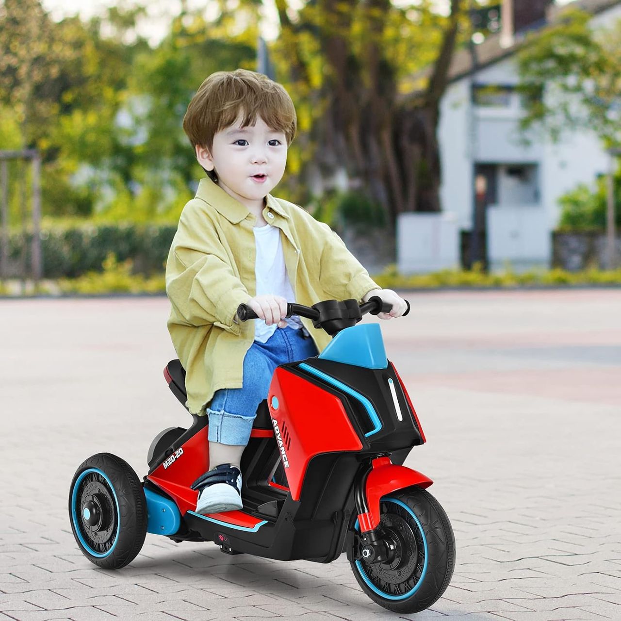 Costway 6V Kinder Elektro Motorrad mit Musik, Hupe und Scheinwerfer