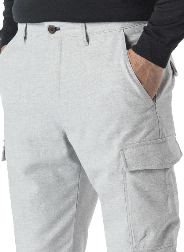 JOOP!, Cargohose, Modern Fit, Mikrofaser, silbergrau meliert