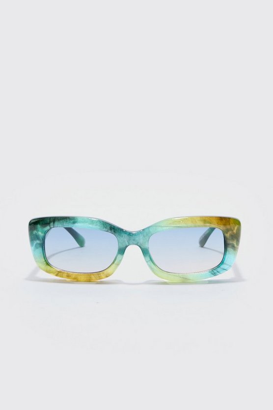 Grüne eckige Plastik-Sonnenbrille