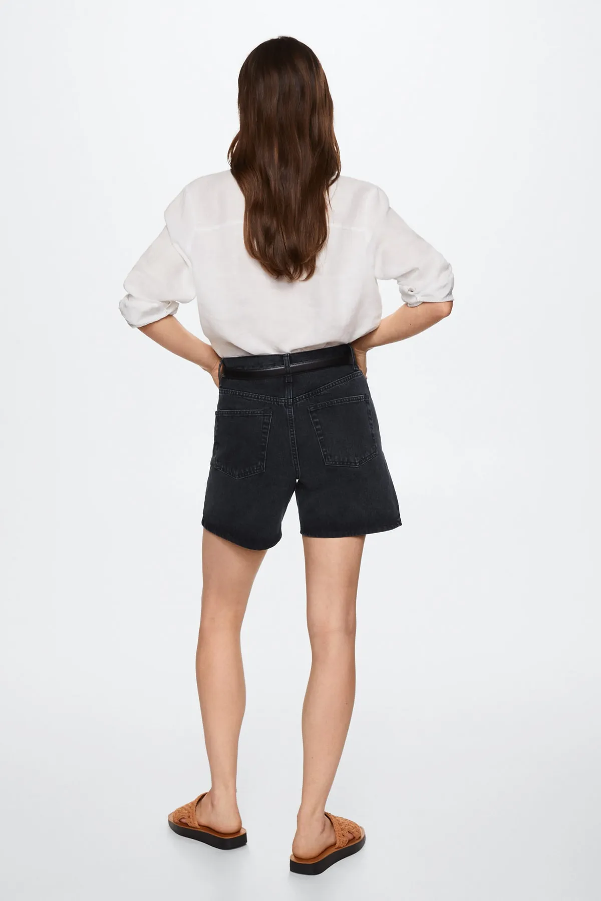 MANGO  Schwarze Denim-Damenshorts und Bermuda 37000324