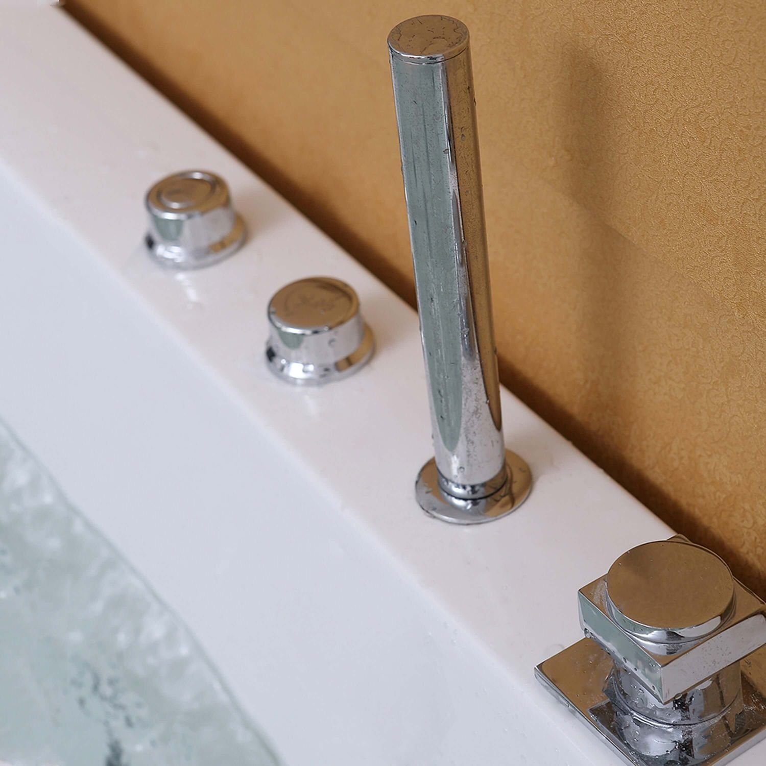 TroniTechnik Whirlpool-Badewanne IOS, 170 cm x 75 cm, Whirlpoolpumpe, 1-2 Personen, (inkl. Zubehör, vormontierte Badewanne mit Unterwasser LED), Premium Whirlpoolpumpe, Unterwasser LED, Massagedüsen