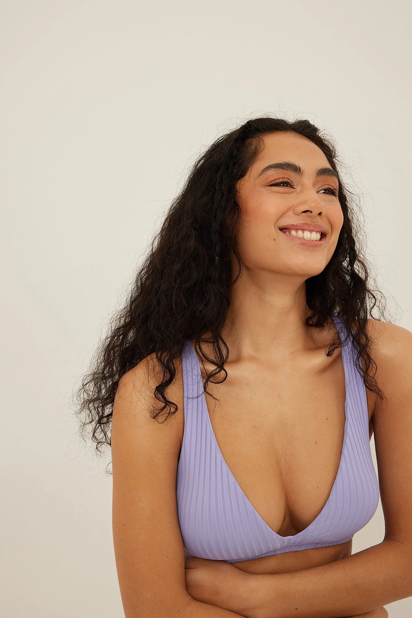 Geripptes Bikini-Top