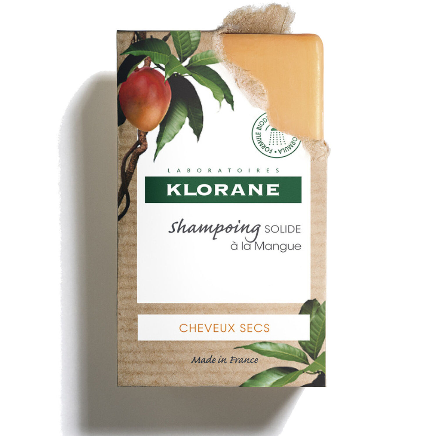Klorane Shampoing Solide Mangue - Cheveux secs - 80 g