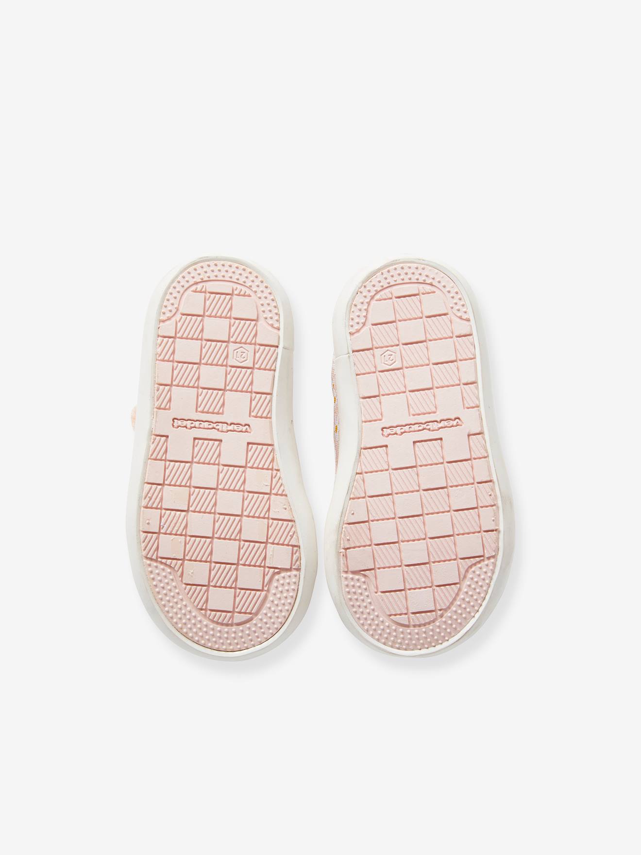 Vertbaudet Mädchen Baby Stoffschuhe, Klett - mehrfarbig