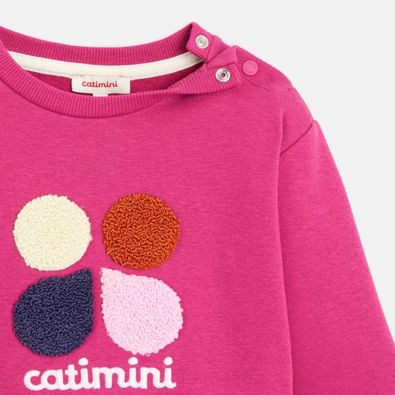 Sweat bébé molleton brodé violet Catimini