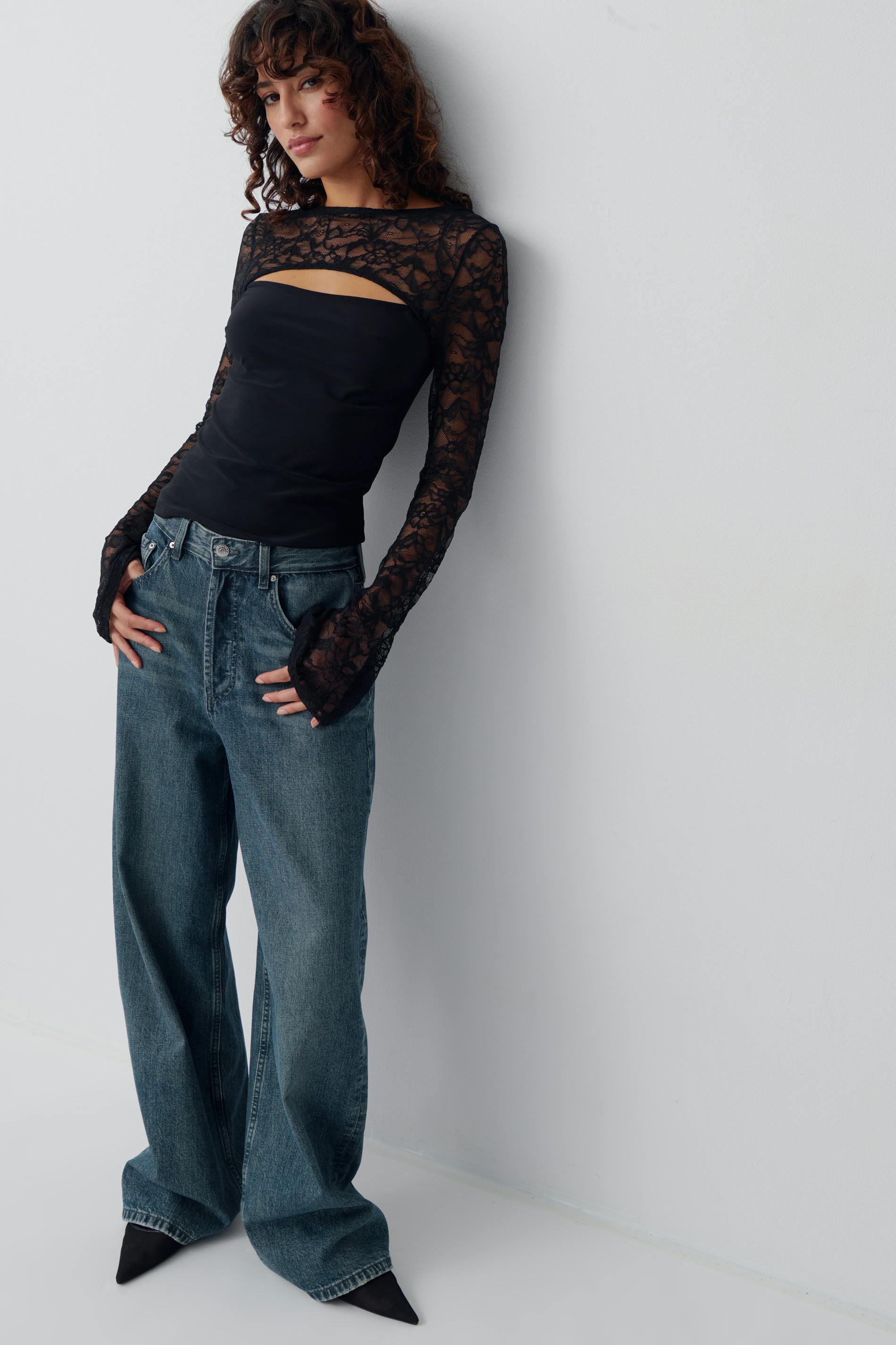 Cutout lace top