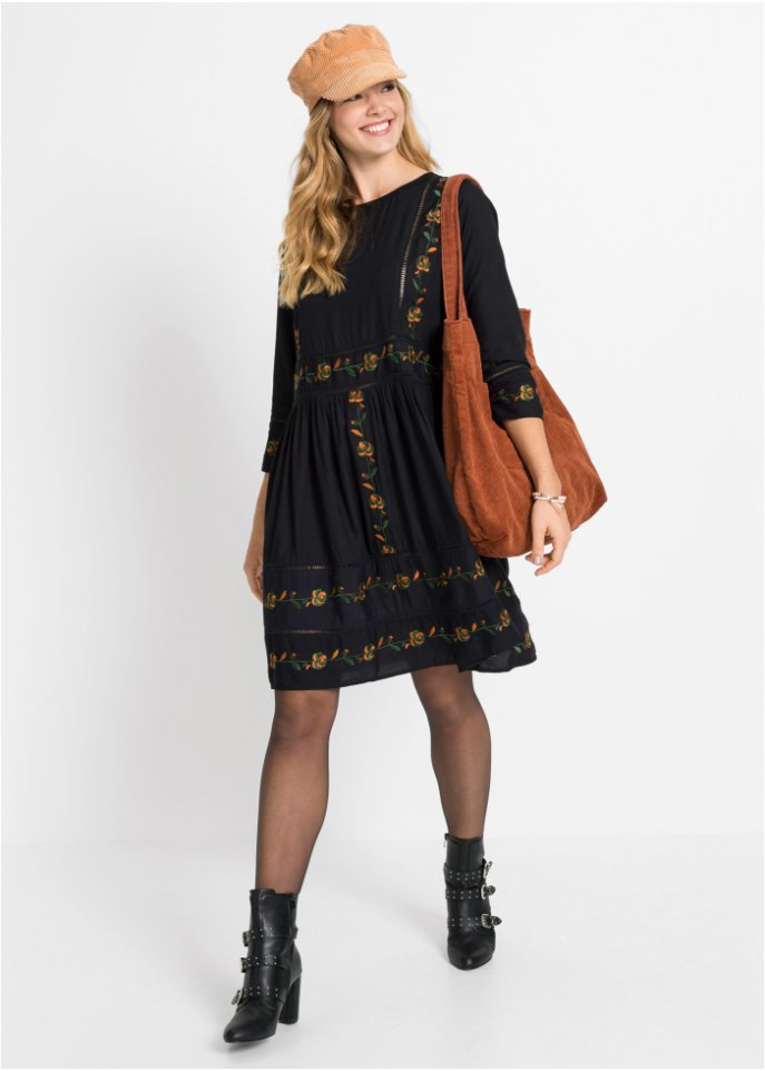 Blusenkleid mit Stickerei