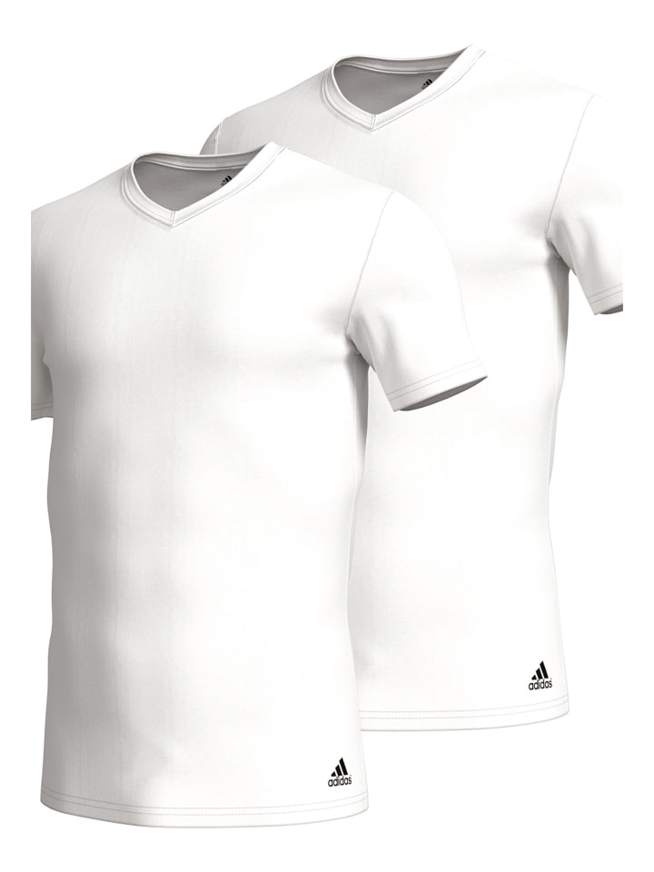 adidas T-Shirt V-NECK in Weiß günstig kaufen