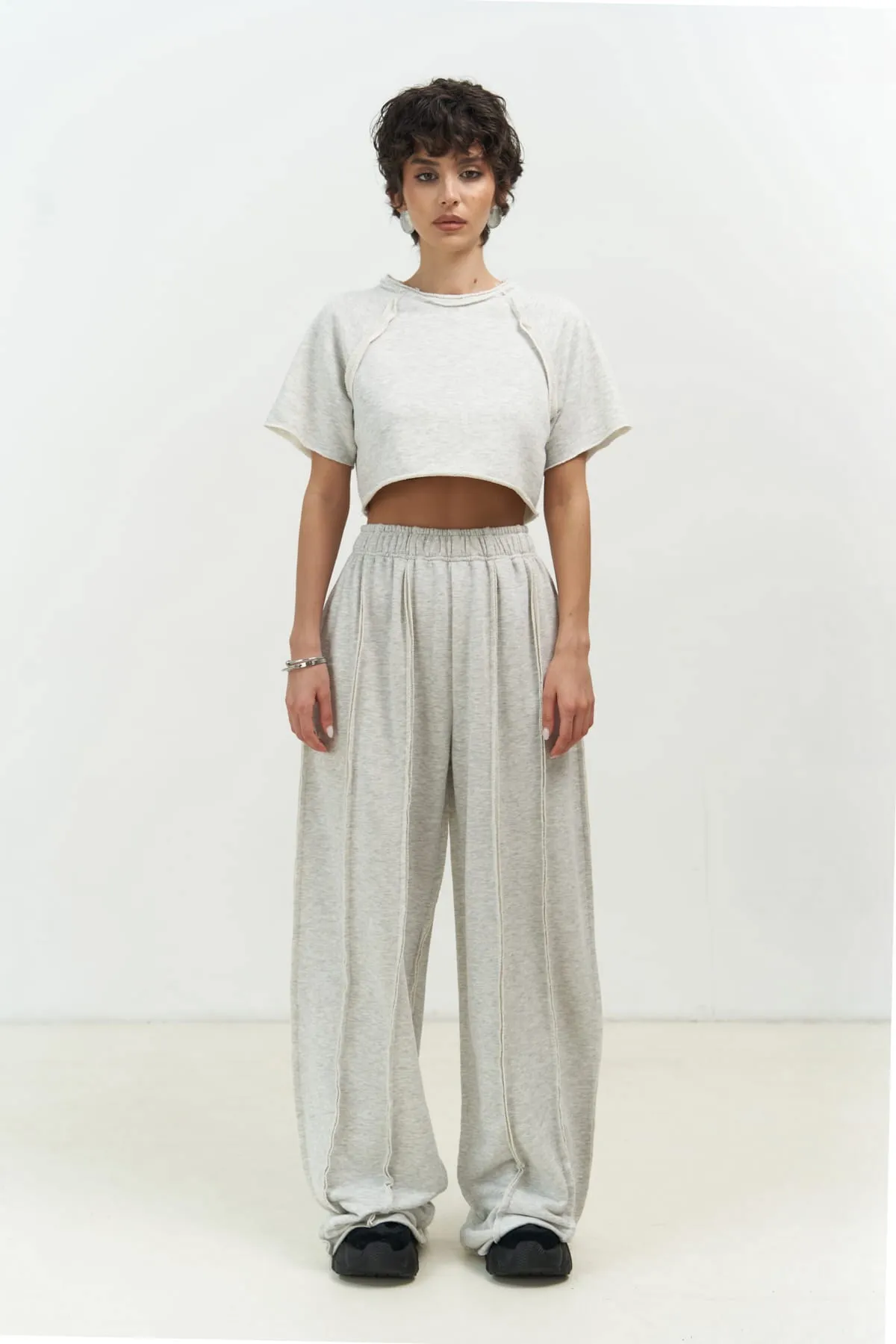 MAİ COLLECTİON  Marcio Karmelange Crop-Trainingsanzug-Set