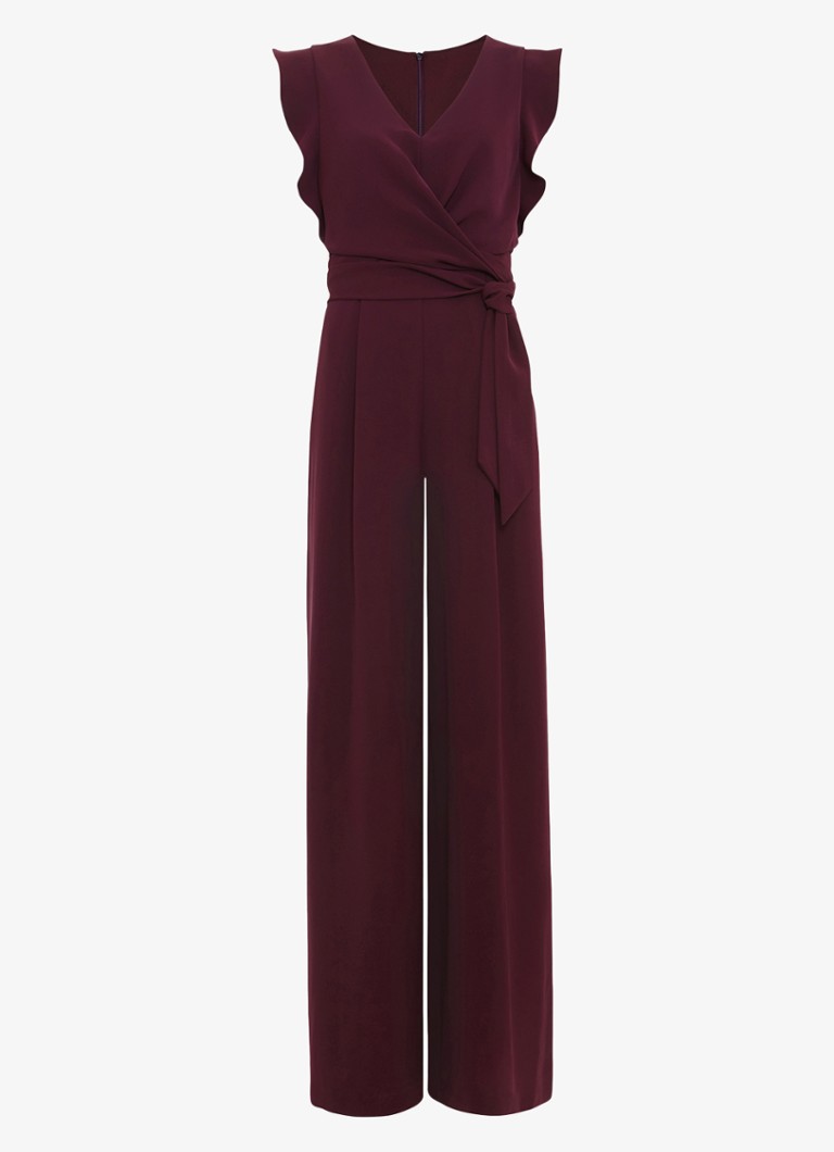 Phase Eight Petite Ayla wide fit jumpsuit with tie belt