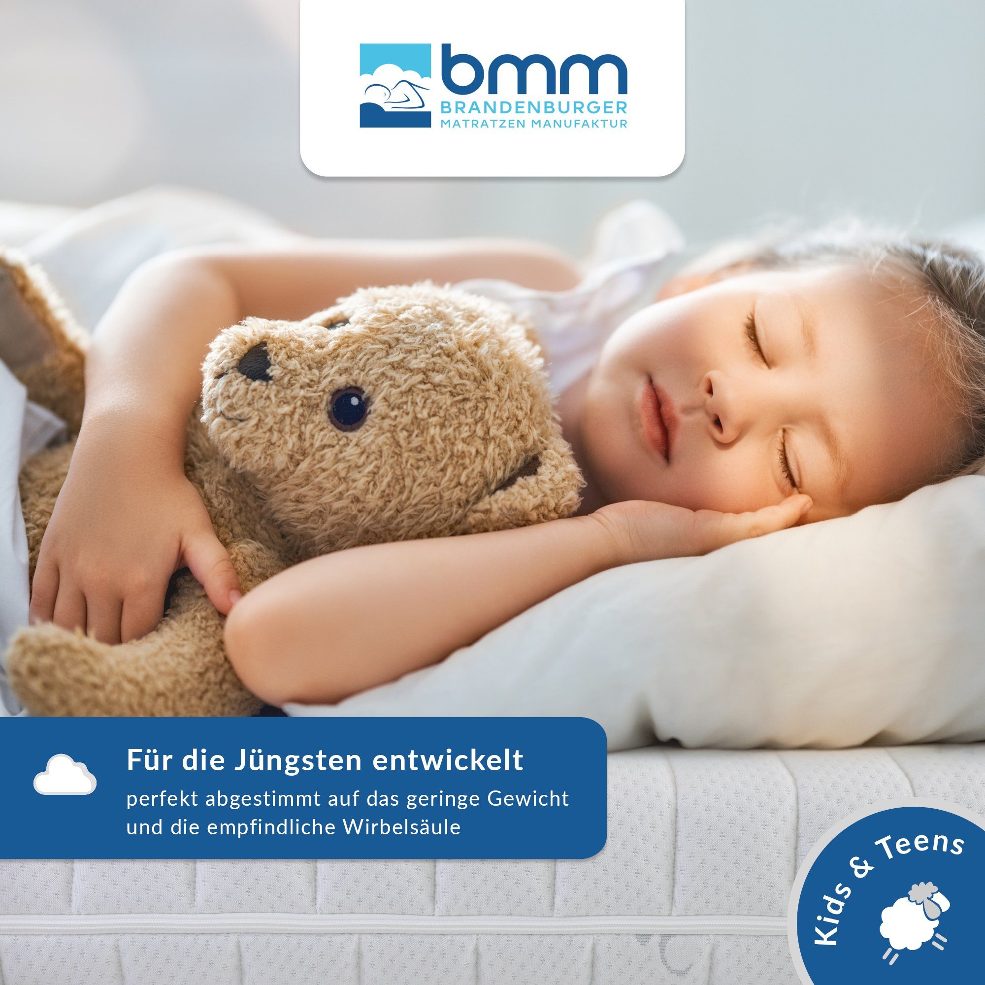 Jugendmatratze RAZZE, BMM, 17 cm hoch, (Set), Kindermatratze, perfekt für Kinder und Jugendliche, Made in Germany