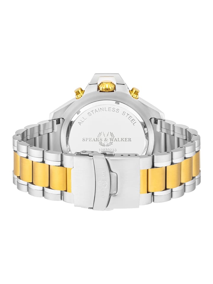 Spears & Walker Herren Quarzuhr silber/gelbgold Edelstahl silber/gelbgold in silber/gelbgold günstig kaufen 23 cm