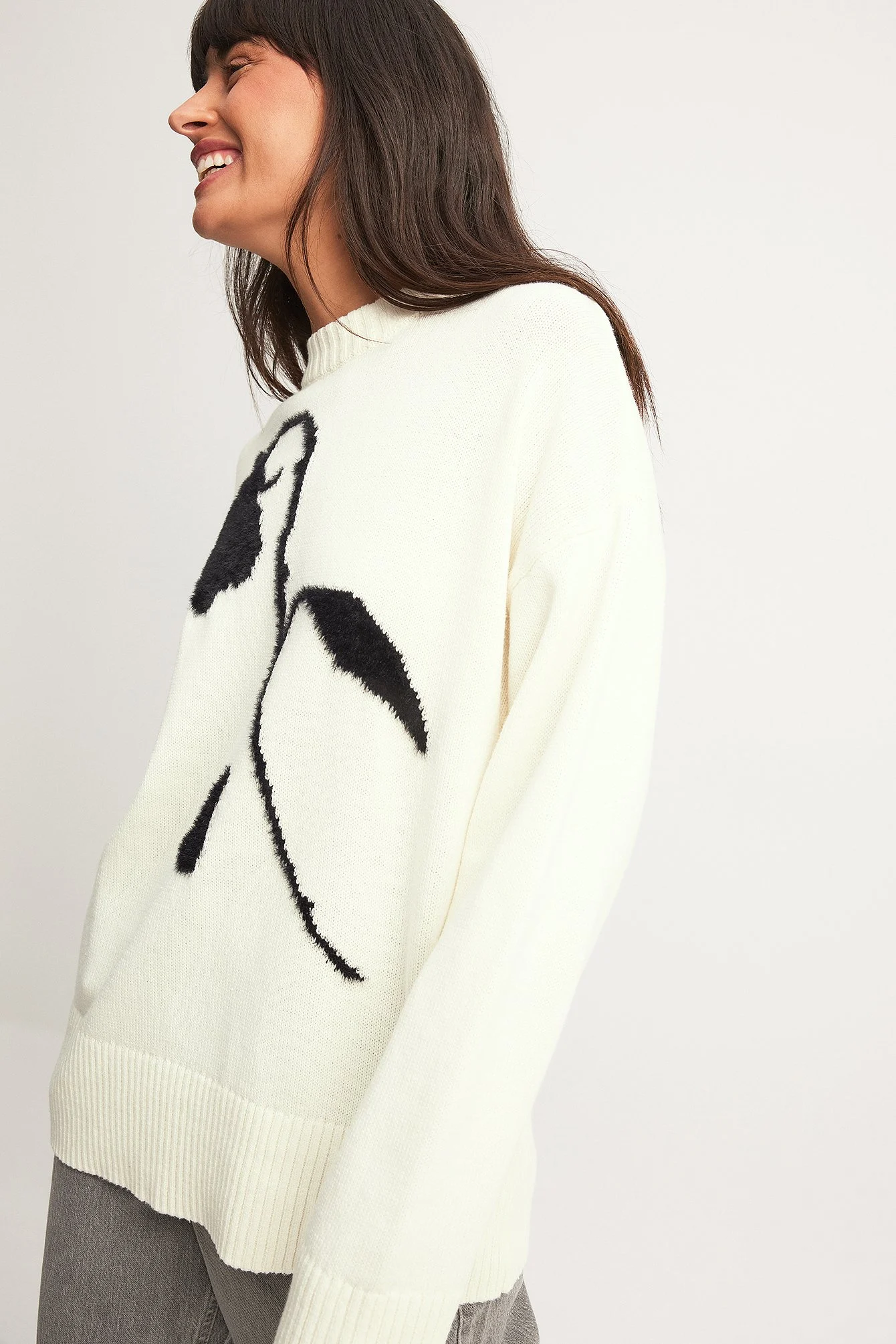Strickpullover mit Rundhalsausschnitt