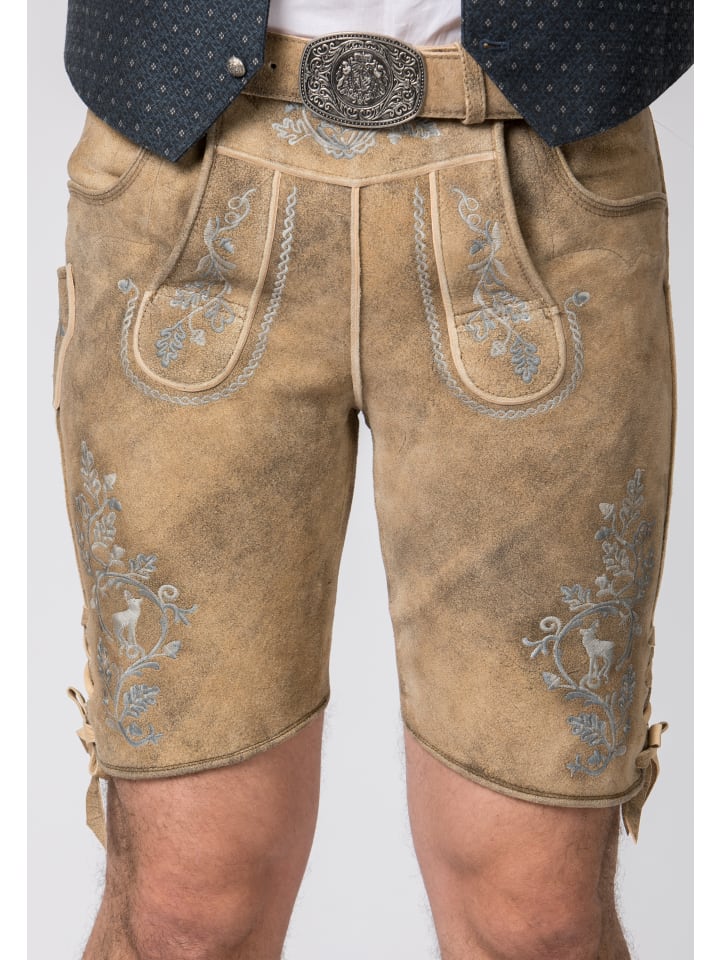 Stockerpoint Stockerpoint Trachtenlederhose Girgl in senf gespeckt-grau günstig kaufen