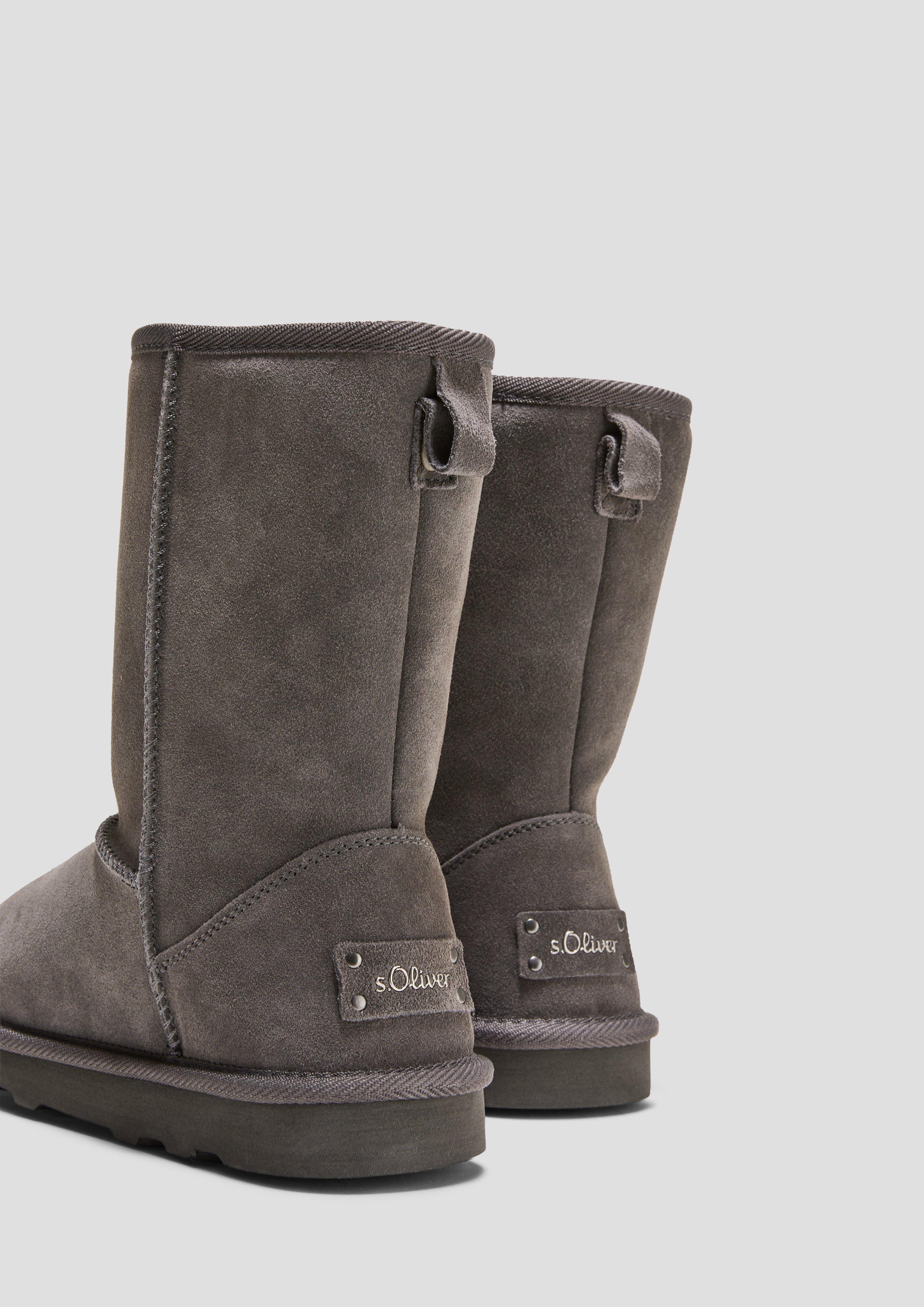 Gefütterte Stiefel im Materialmix  6008602-216