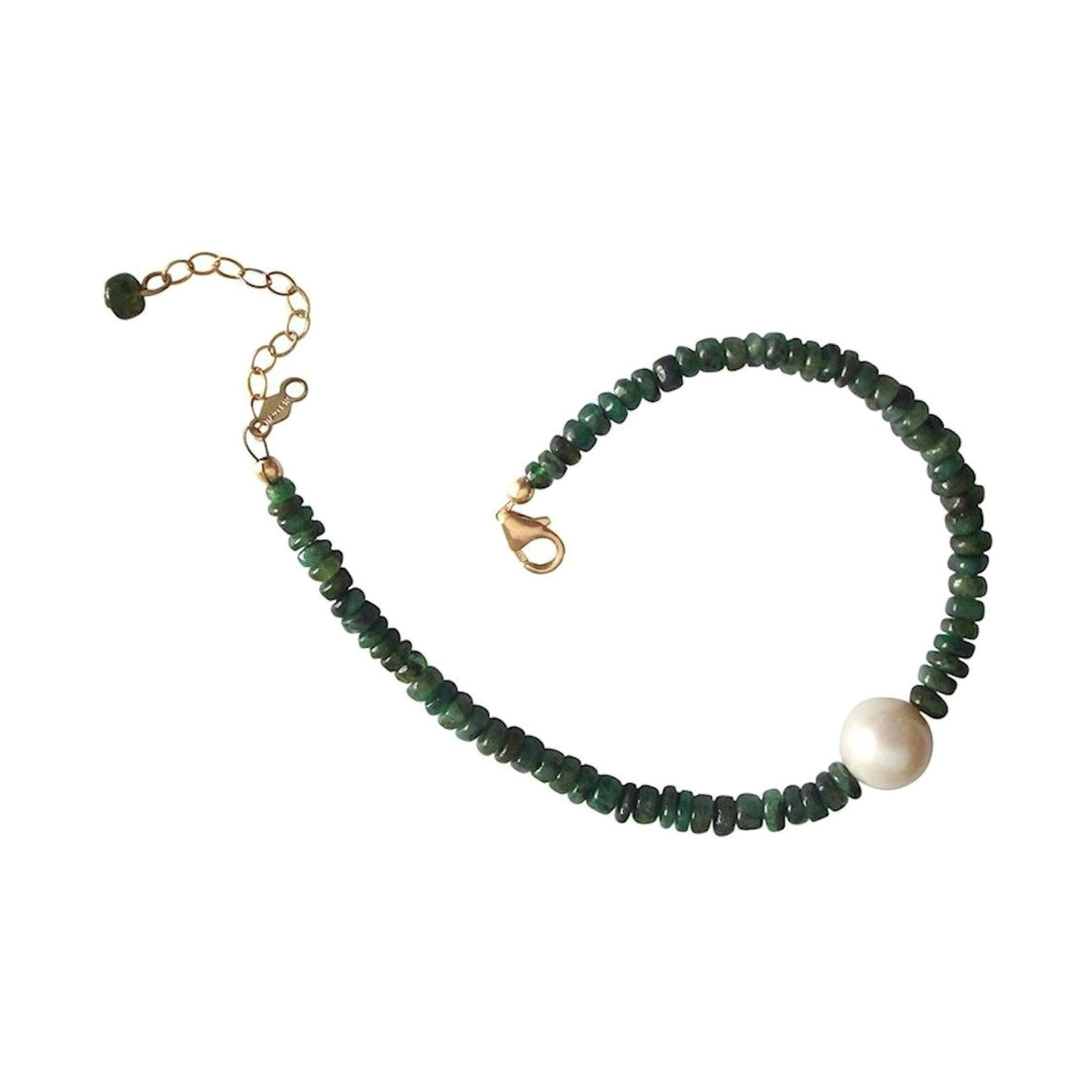 Armband 'Smaragd - Perle'