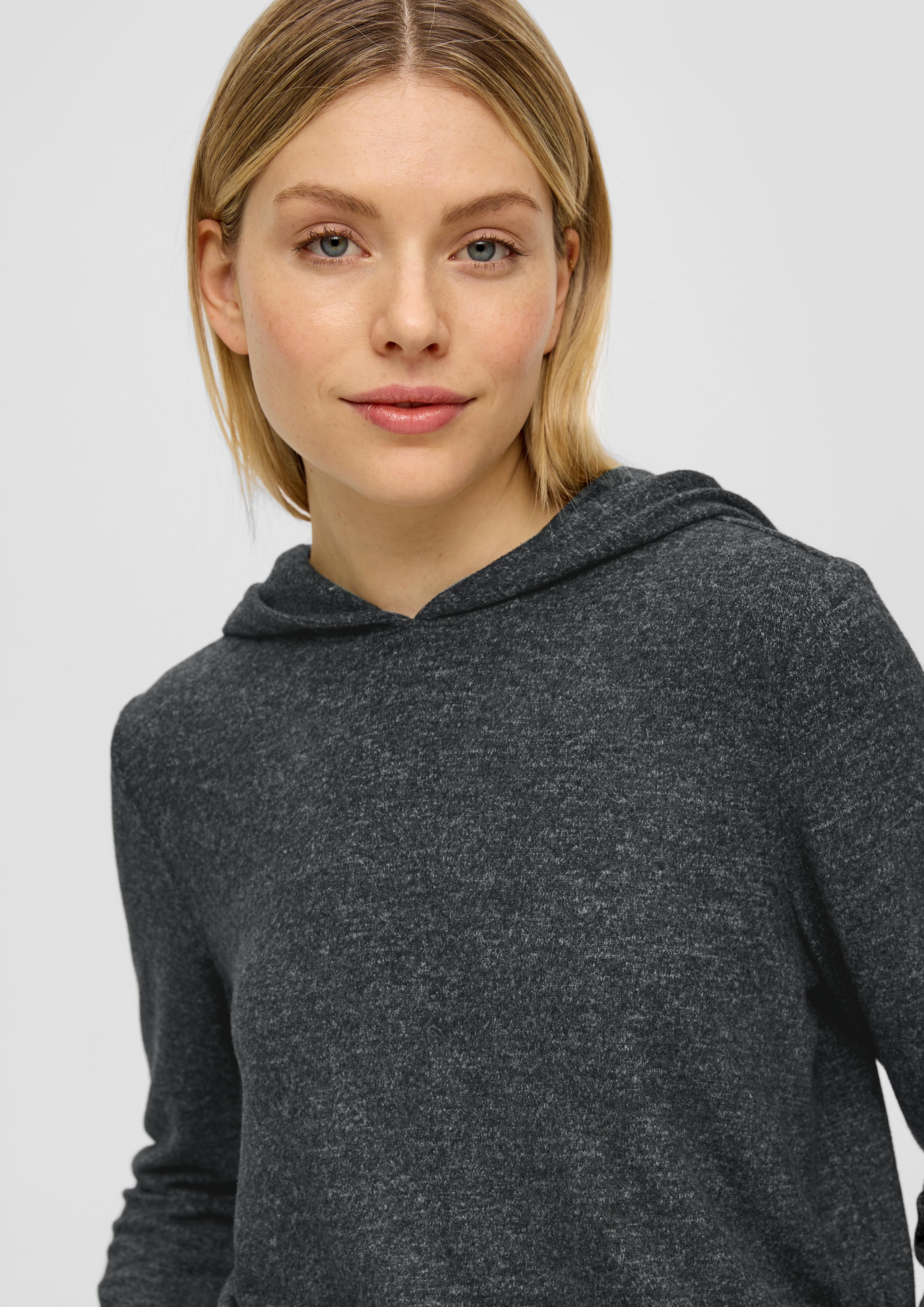 Kapuzen-Longsleeve aus Viskosemix  2139876-9898