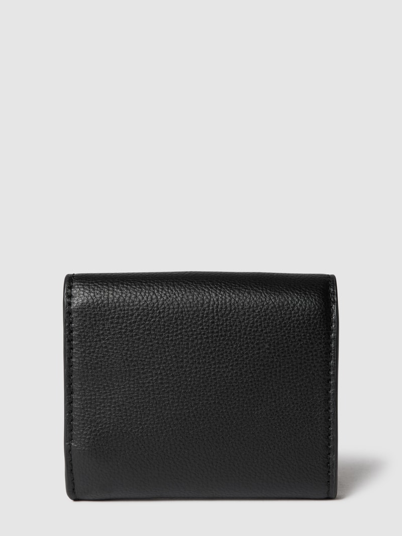 Portemonnaie mit Label-Detail Modell 'Life' in schwarz