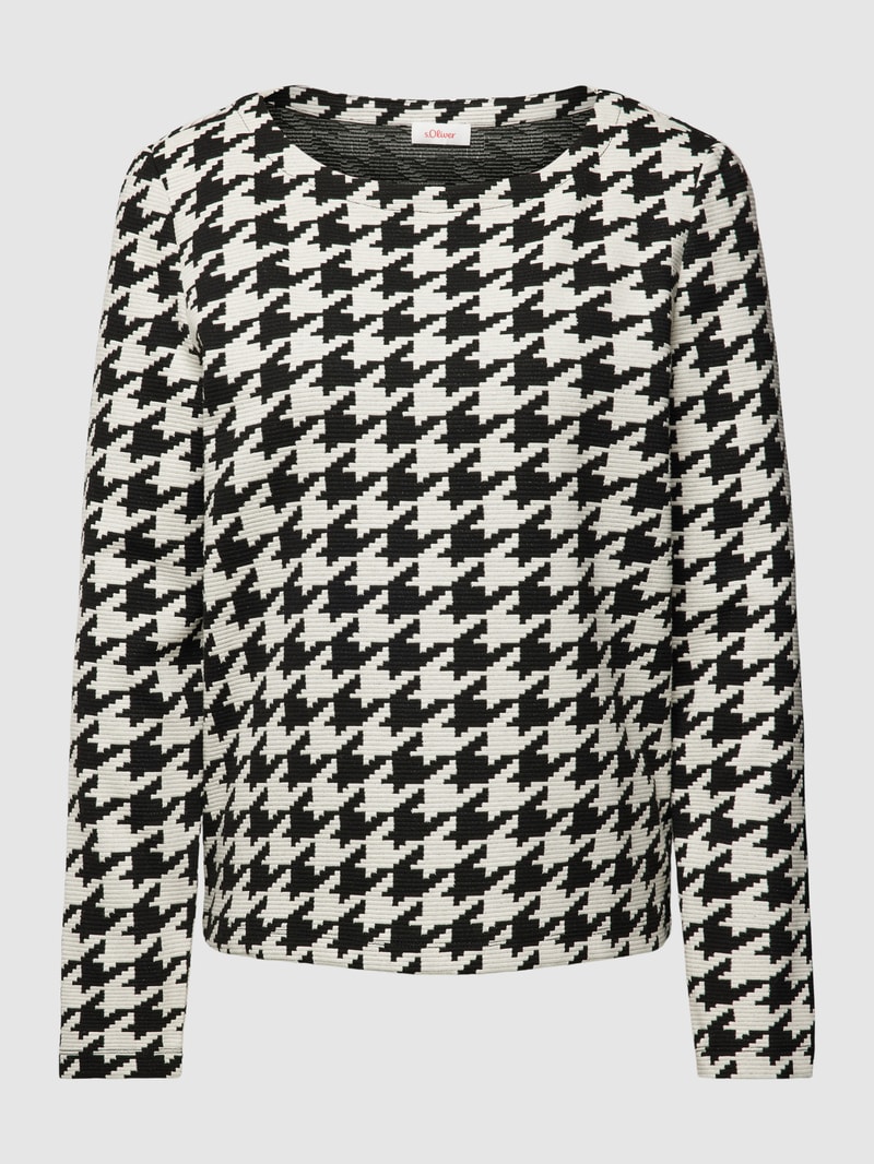 Pullover mit Hahnentrittmuster Modell 'Otto' in black