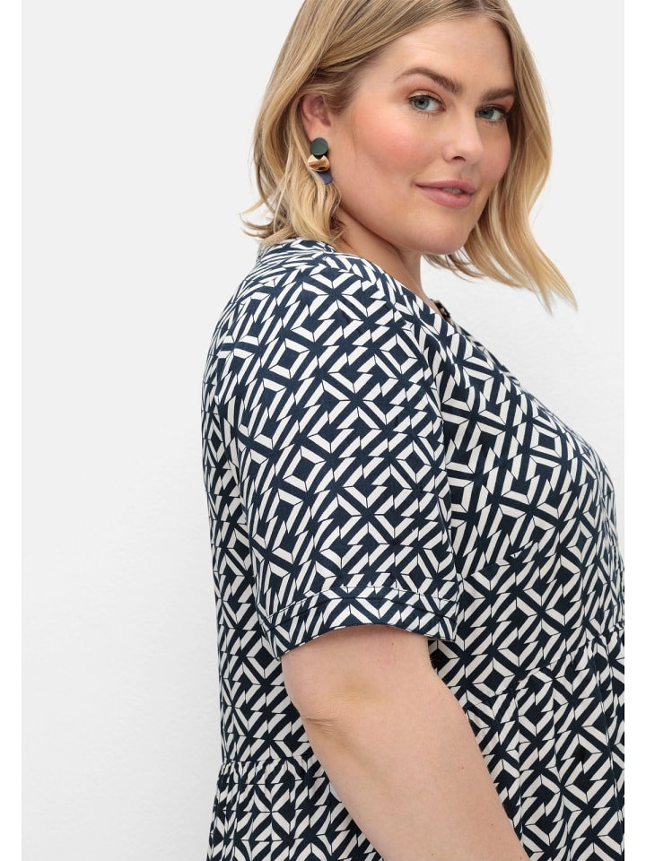 sheego Maxikleid in offwhite gemustert günstig kaufen