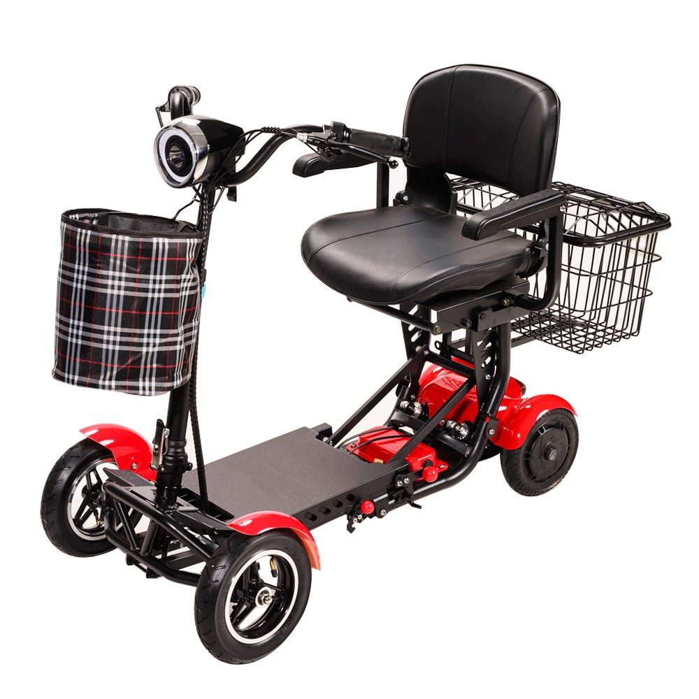 ANTAR E-Scooter mit Tasche und Korb Rot  AT52317 R faltbar