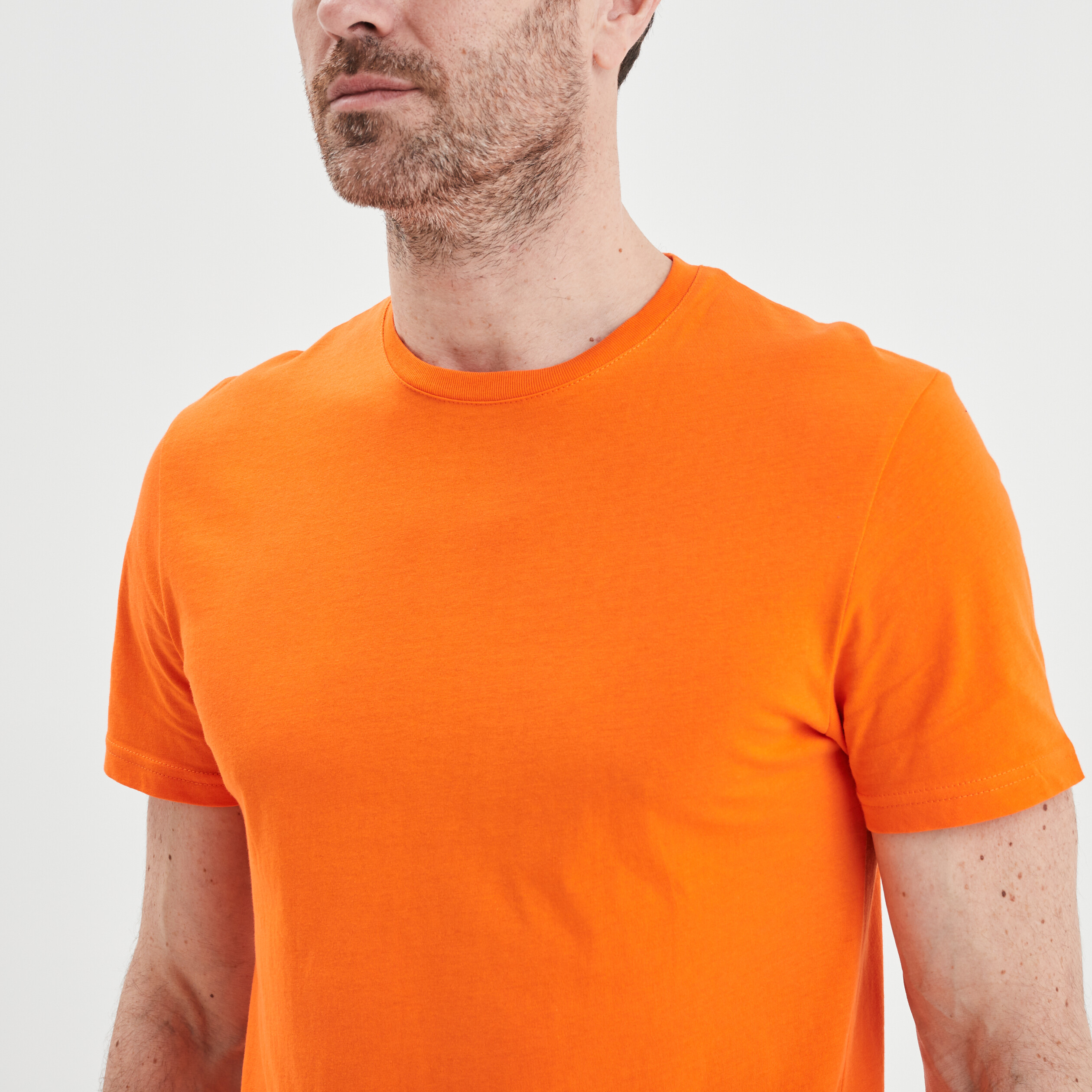 T-shirt en coton manches courtes orange homme | La Halle
