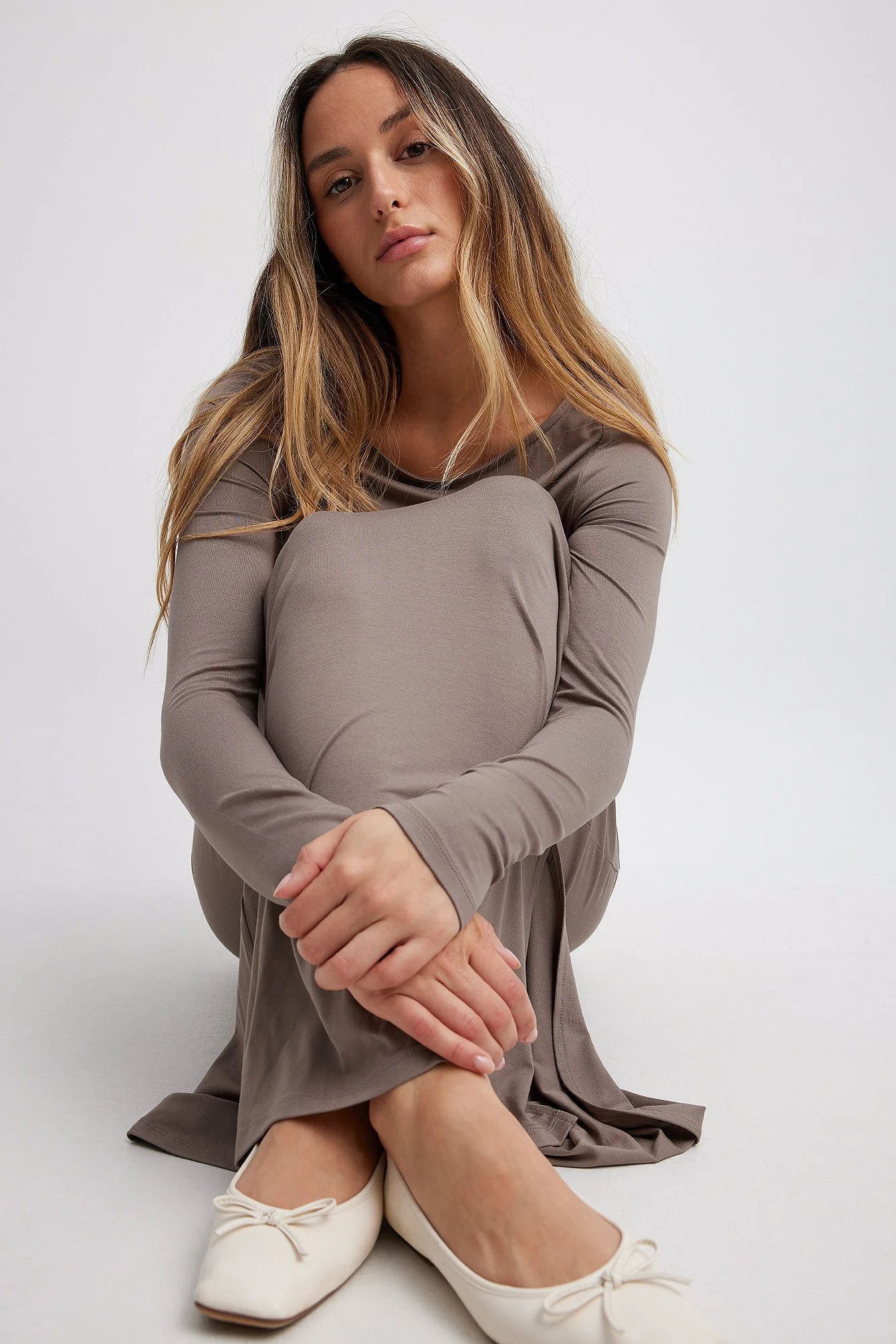 Soft Line Maxikleid mit U-Boot-Ausschnitt