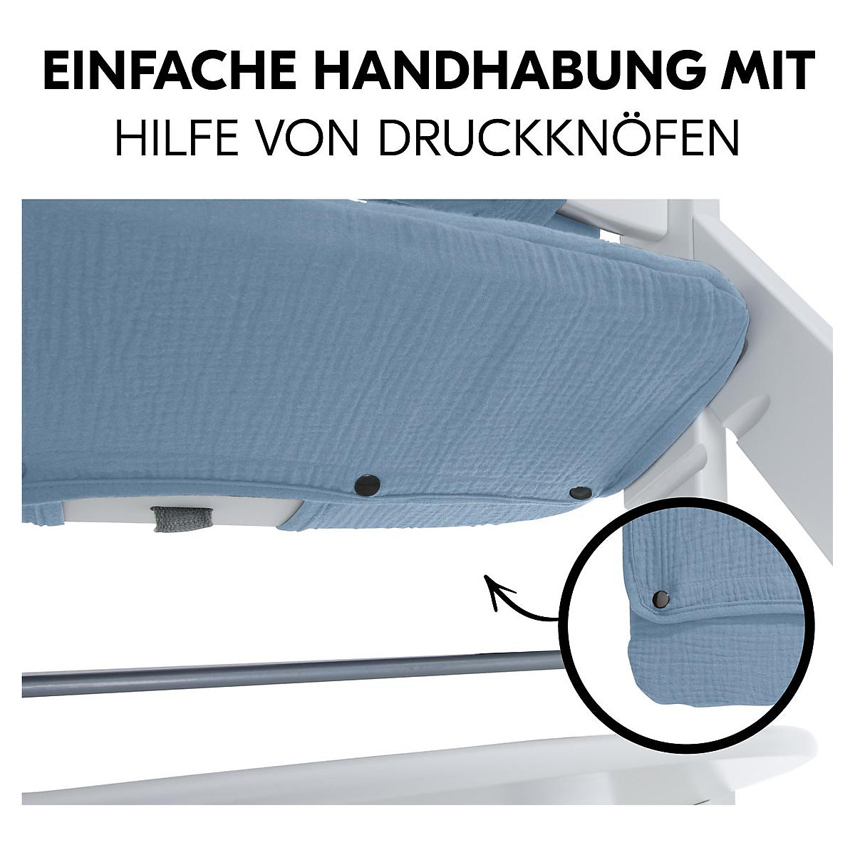 Hochstuhlauflage, Dusty Blue