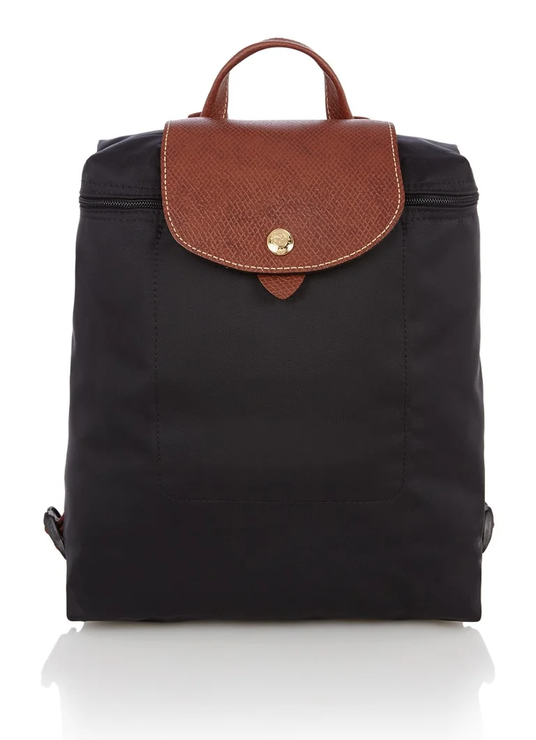 Rucsac Longchamp Le Pliage Original cu detalii din piele