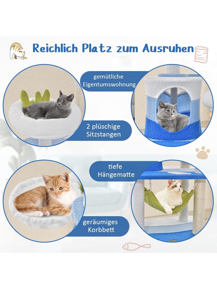 COSTWAY Kratzbaum 165cm in Blau günstig kaufen onesize