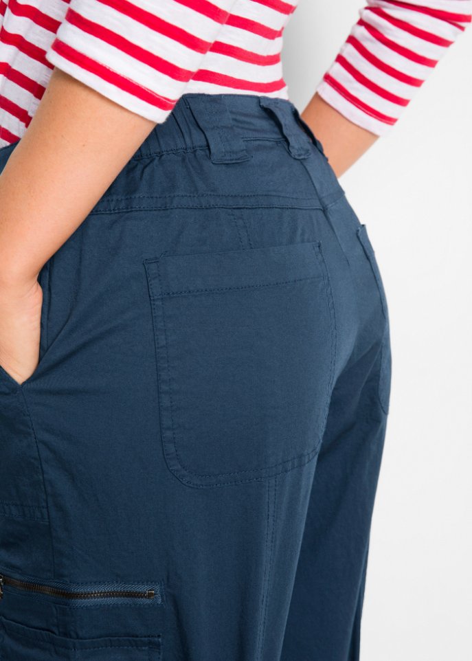 Baumwoll Cargohose mit Bequembund, Loose Fit