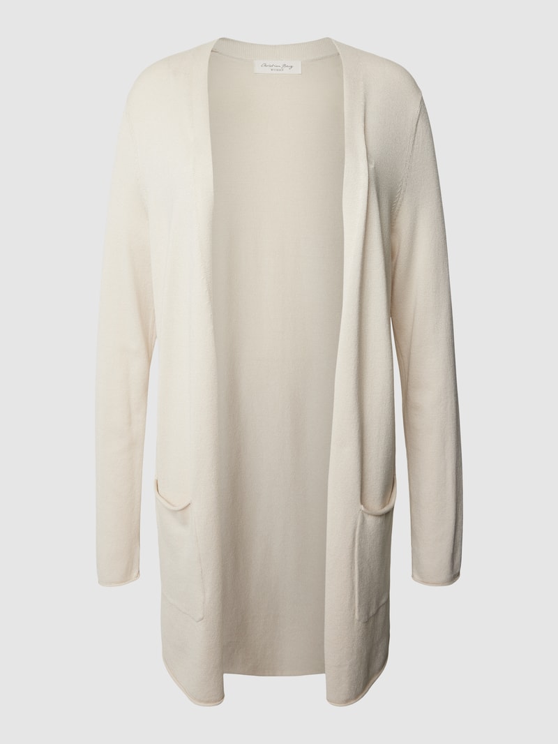 Strickjacke mit offener Vorderseite in stein