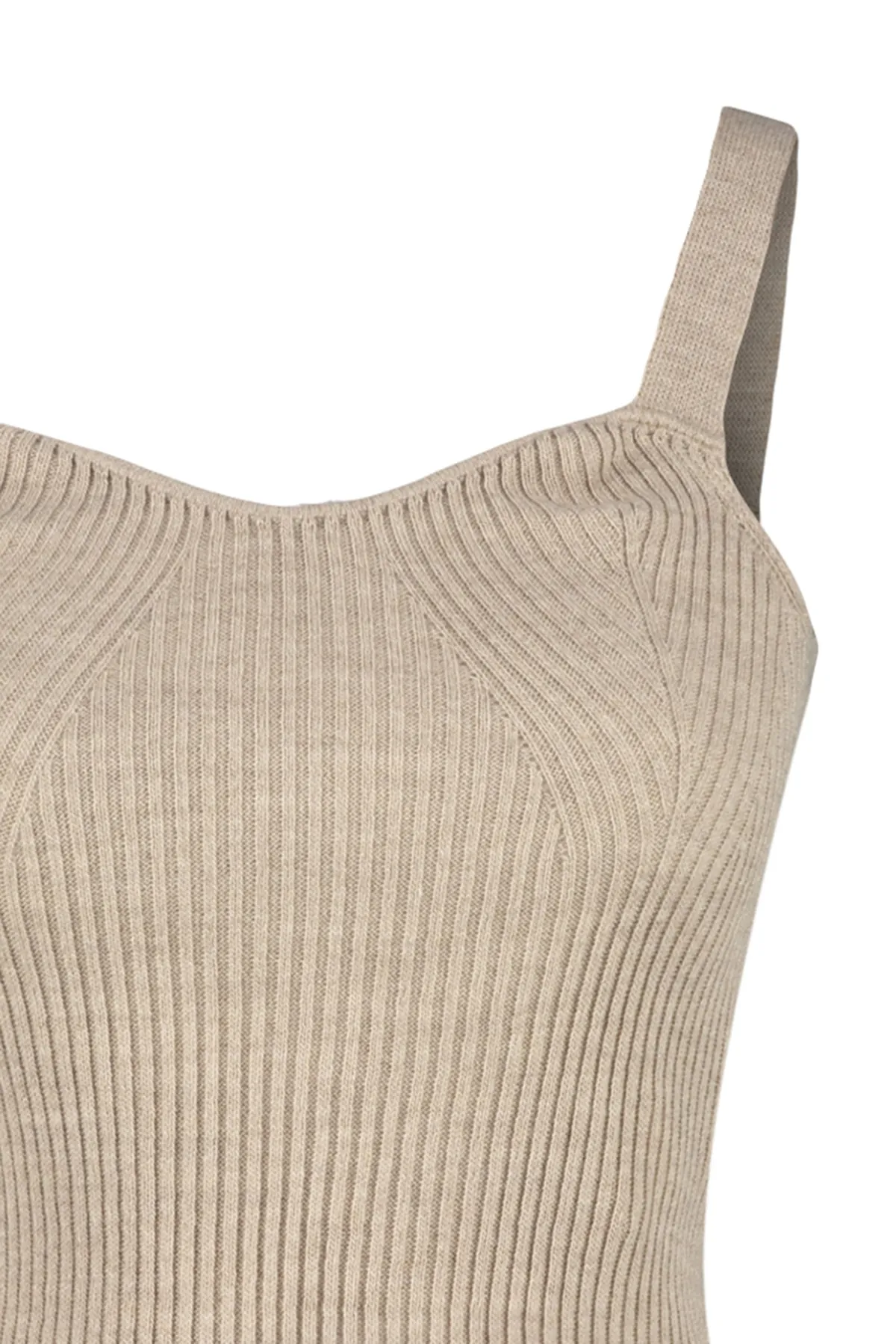 Trendyol Collection  Nerzfarbene Basic-Strickbluse mit Trägern TWOSS23BZ00805