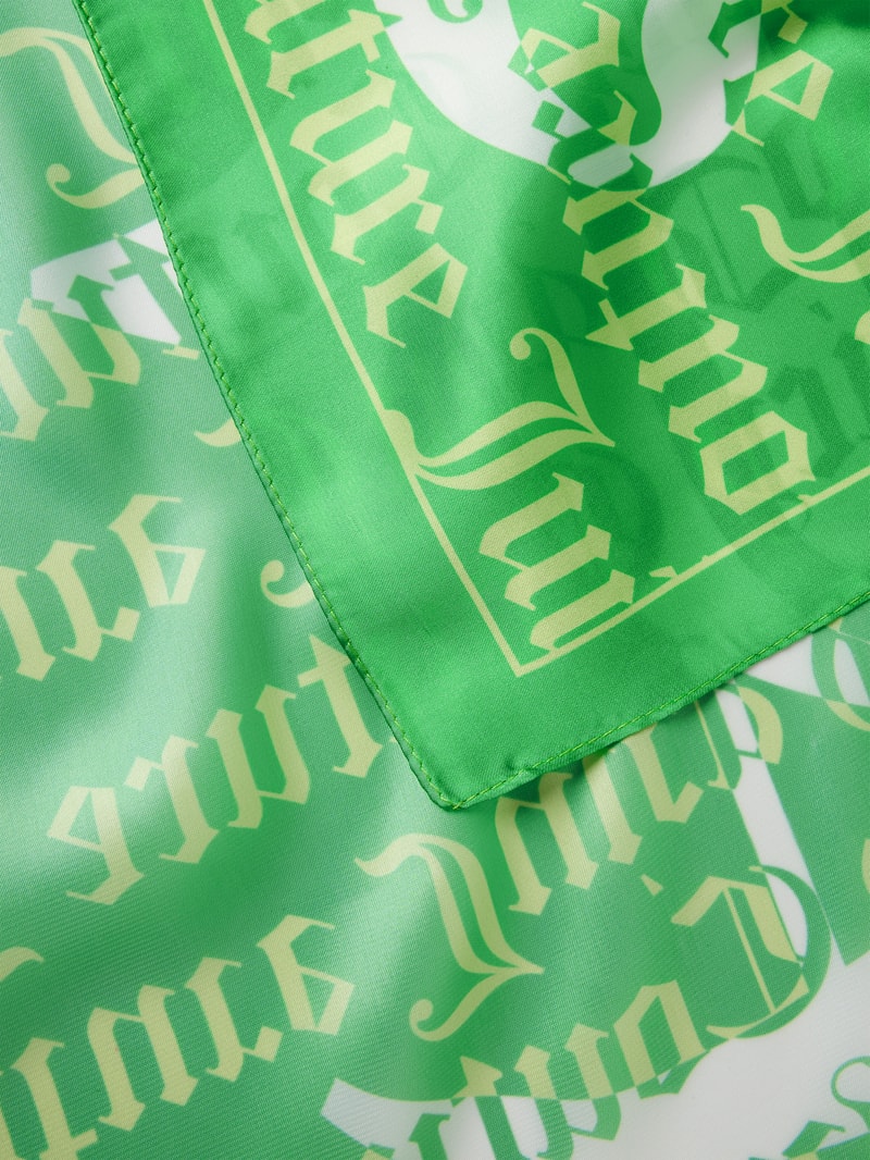 Schal mit Label-Print Modell 'TULIP FOULARDS' in grün