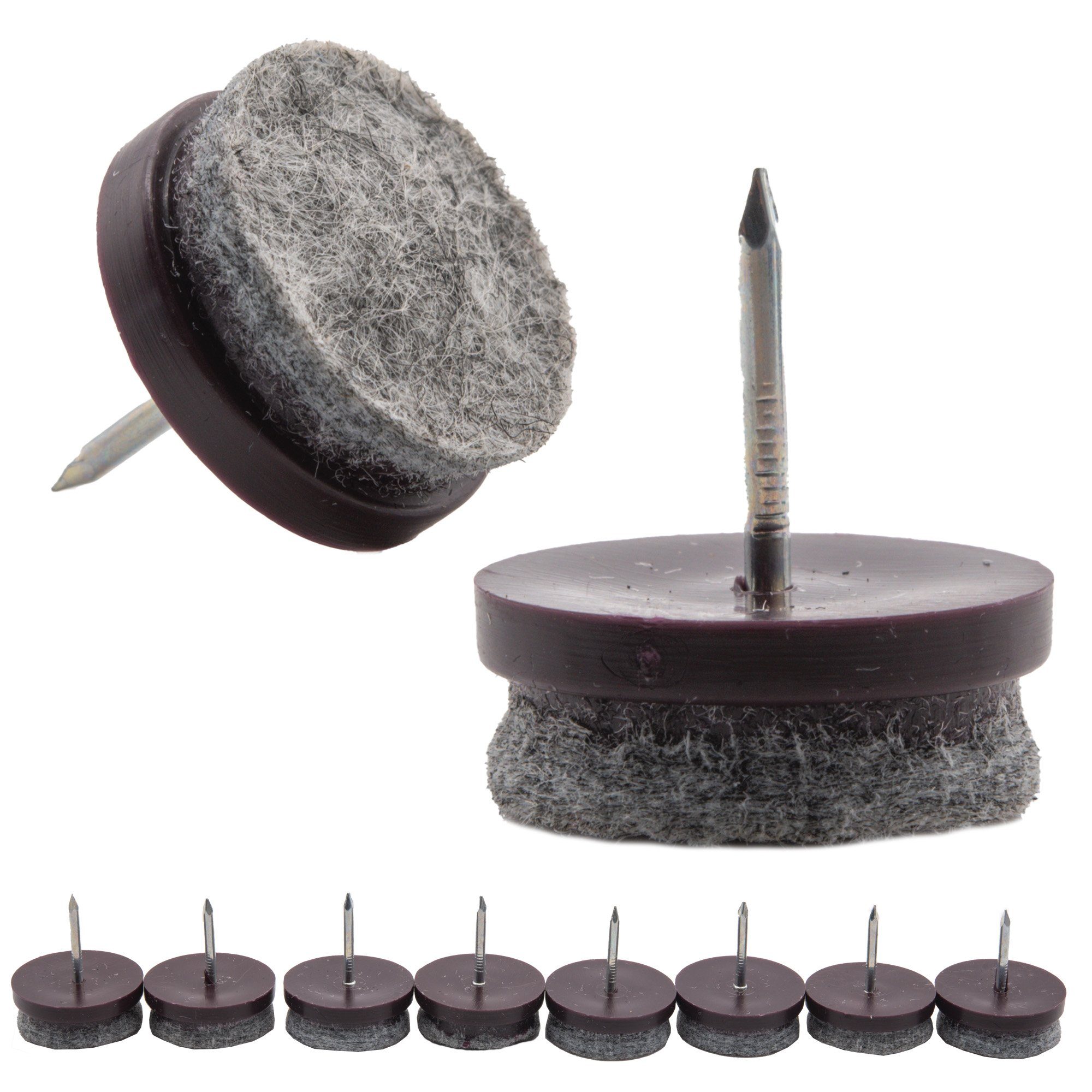 BENSON Möbelfuß 8x Möbelgleiter Filzgleiter Nagel 24mm Stuhl Tisch, (8-St), Untersetzer, Füße, Anti Kratzer