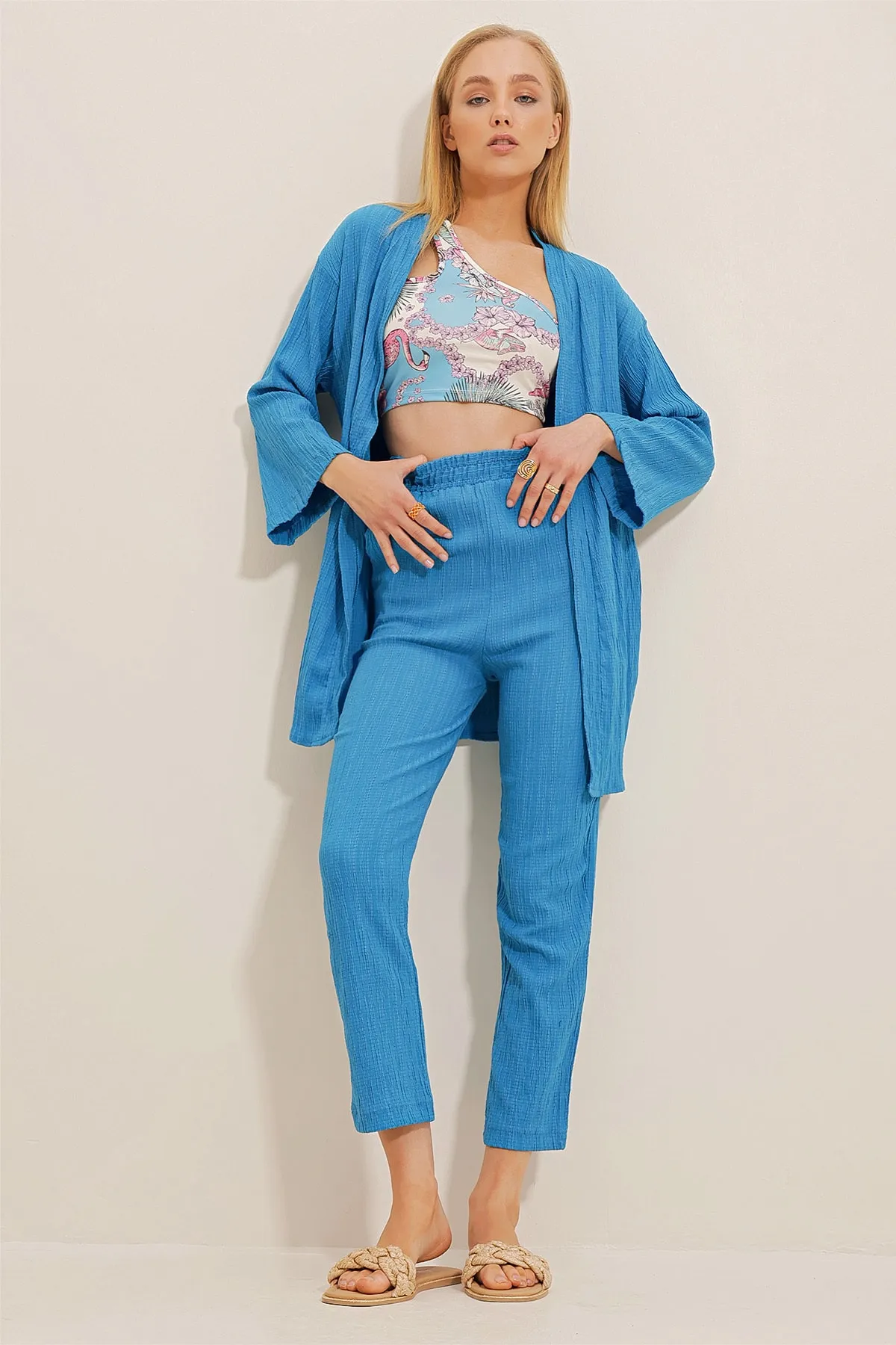 Trend Alaçatı Stili  Zweiteiler - Blau - Regular Fit