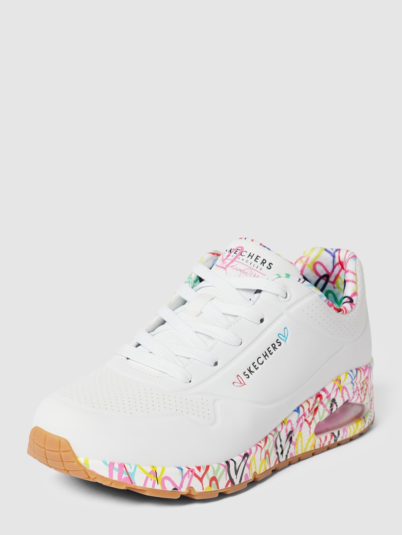 Sneaker mit Motiv-Print Modell 'UNO' in weiß